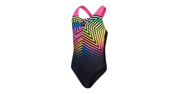 Speedo – Costume Intero Da Bambina E Ragazza, Nero/rosa, Resistente Al Cloro, Con Tessuto Extensibile Creora HighClo - 5