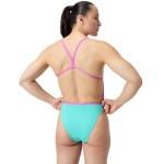 SPEEDO WOMENS SOLID VBACK VESTIDO DE BAÑO