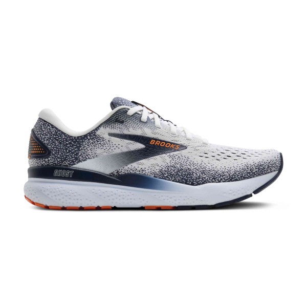 BROOKS GHOST 16 MENS WHITE/PEACOAT/ORANGE