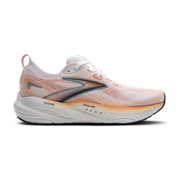 BROOKS GLYCERIN 22 MENS WHITE/ORANGE/GREEN BLUE SLATE