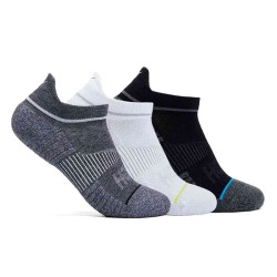 HOKA U NO-SHOW RUN SOCK 3-PACK WHITE/BLACK/GREY