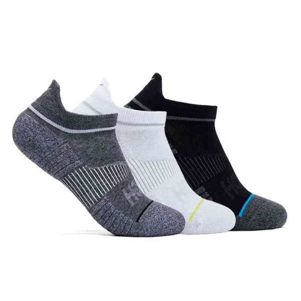 HOKA U NO-SHOW RUN SOCK 3-PACK WHITE/BLACK/GREY