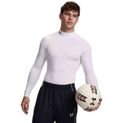 UA HG ARMOUR COMP MOCK LS WHITE/BLACK