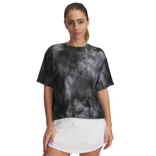 UA VANISH ENERGY CROP PRINT SS STEEL/TITANGRAY