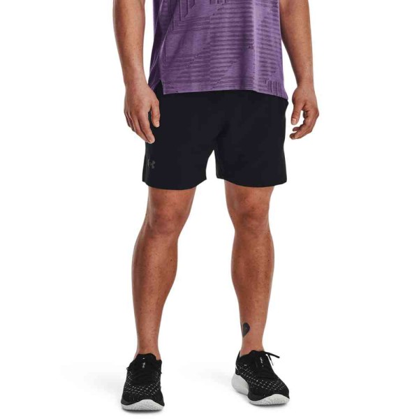 UA LAUNCH PRO 2N1 7 SHORTS BK