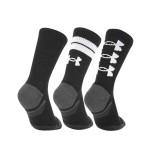 UA PERF TECH NOV 3PK CREW BLACK/WHITE