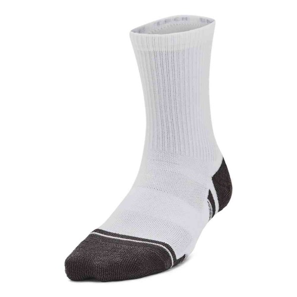 UA PERFORM TECH 3P CREW WHITE/WHITE/JETGRAY