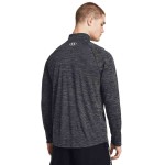 UA TECH TEXTURED 1/2 ZIP BLACK/WHITE