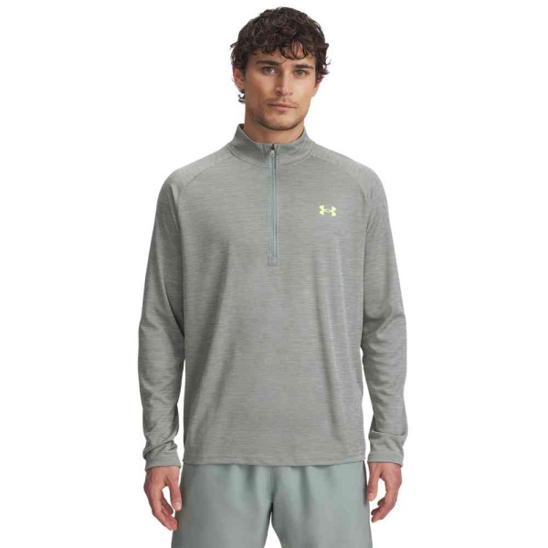 UA TECH TEXTURED 1/2 ZIP LT. GREEN