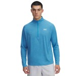 UA TECH TEXTURED 1/2 ZIP BLUE ATLANTIS/WHITE UA TECH TEXTURED 1/2 ZIP BLUE ATLANTIS/WHITE