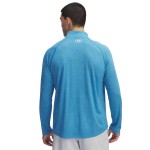 UA TECH TEXTURED 1/2 ZIP BLUE ATLANTIS/WHITE UA TECH TEXTURED 1/2 ZIP BLUE ATLANTIS/WHITE