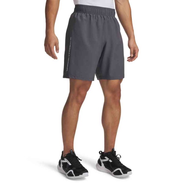 UA TECH WOVEN WORDMARK SHORT CASTLEROCK/WHITE