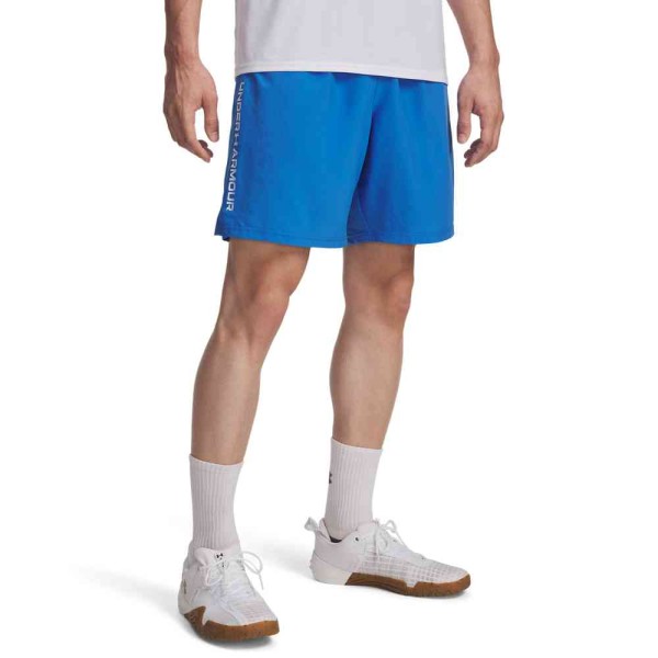 UA TECH WOVEN WORDMARK SHORT BLUEATLANTIS/WHITE