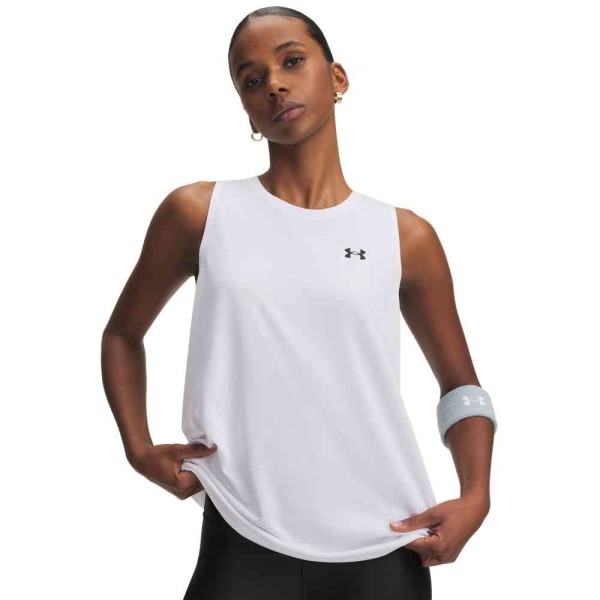 UA W TECH TANK SOLID WHITE/BLACK
