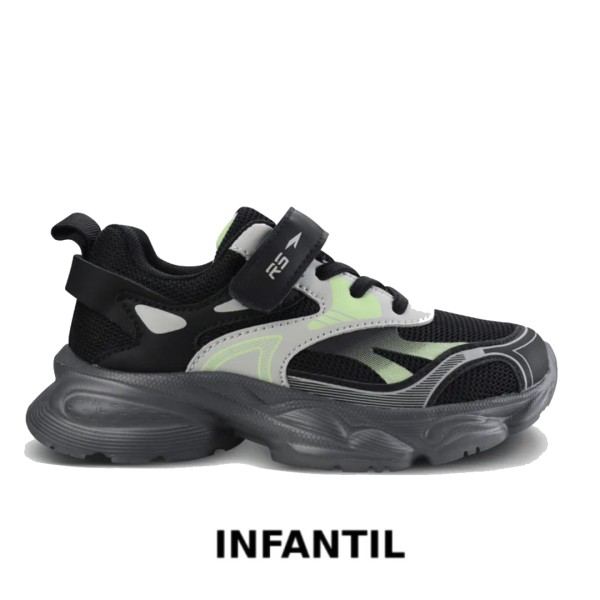 RS ZOOM KIDS BLACK GREEN GREY
