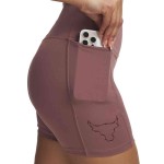 UA W PJT RCK BIKE SHORT MAROONMIST