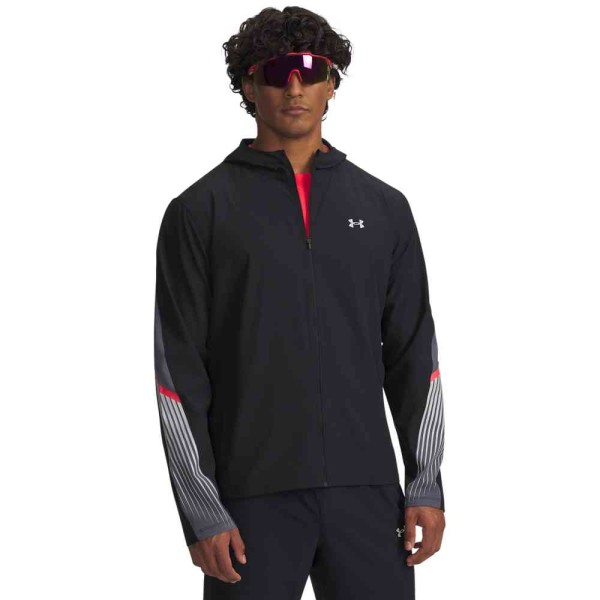 UA VELOCITI STORM HOODED JKT BLACK/CASTLEROCK
