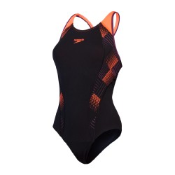 SPEEDO WOMENS PLMT PT LNBK AF BLACK/PUR VESTIDO BAÑO