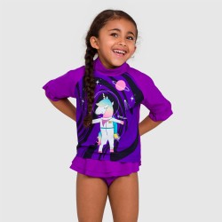 Infant Girl's Digital Placement Rash Top & Frill Brief Set Violet