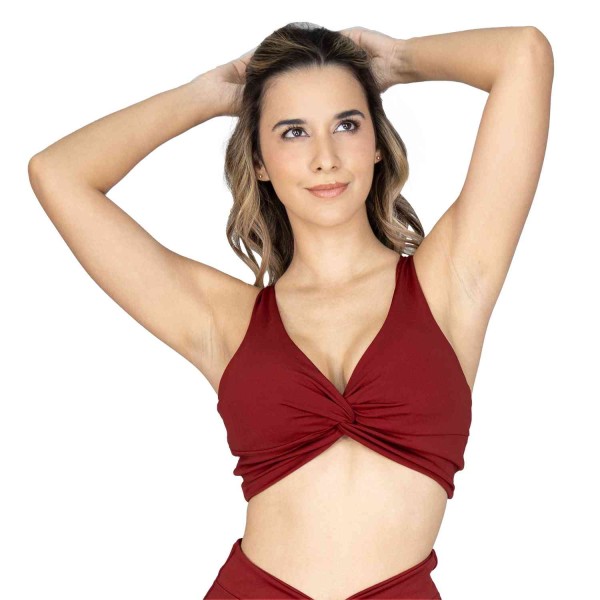 BRA FEM POLY/ELAST EVERLAST CRIMSON RED