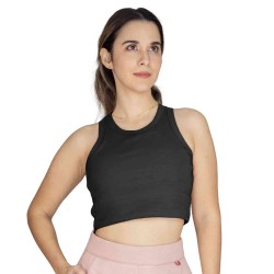 TANK FEM EVELAST RIBBED BK W6 S