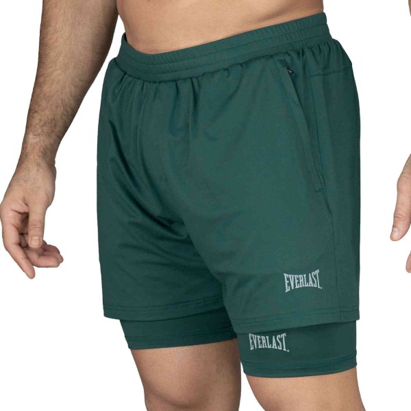 SHORT 2IN1 MEN POLY/SPX EVERLAST CANYON 5" GN M6 