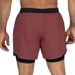 SHORT 2IN1 MEN POLY/SPX EVERLAST PIONEER 5" WINE M6 S