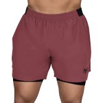 SHORT 2IN1 MEN POLY/SPX EVERLAST PIONEER 5" WINE M6 S