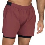 SHORT 2IN1 MEN POLY/SPX EVERLAST PIONEER 5" WINE M6 S