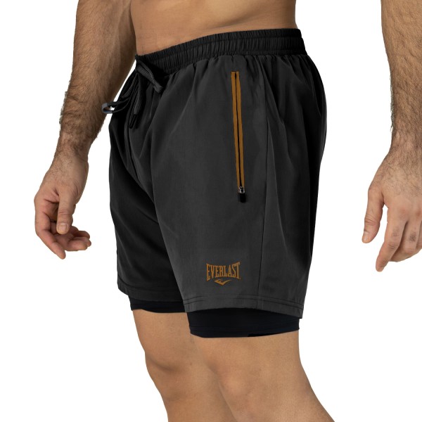 SHORT  2N1 MEN POLY/SPX EVERLAST 5PLG FORCE BK 