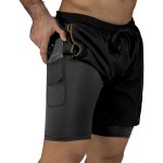 SHORT  2N1 MEN POLY/SPX EVERLAST 5PLG FORCE BK 