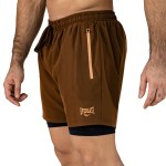 SHORT 2N1 MEN POLY/SPX EVERLAST 5PLG FORCE COFFEE