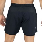 SHORT 2IN1 MEN POLY/ELAST EVERLAST STRIDE 5" BK M6 S