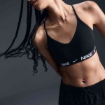 W NK DF INDY LGT SPT BRA BLACK/BLACK