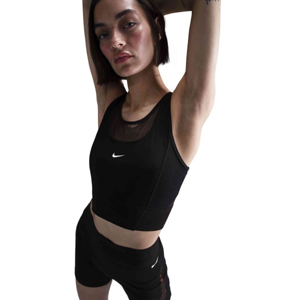 W NP DF CROP TANK GG BK