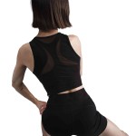 W NP DF CROP TANK GG BK