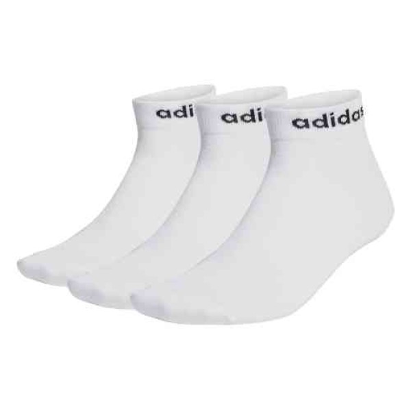 ADIDAS LINEAR ANKLE SOCKS 3 PACK WHITE/BLACK