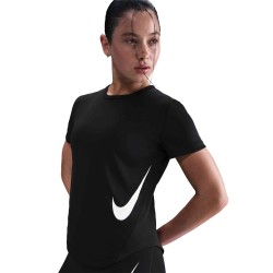 W NK TEMPO SWSH HBR DF SS TOP BLACK