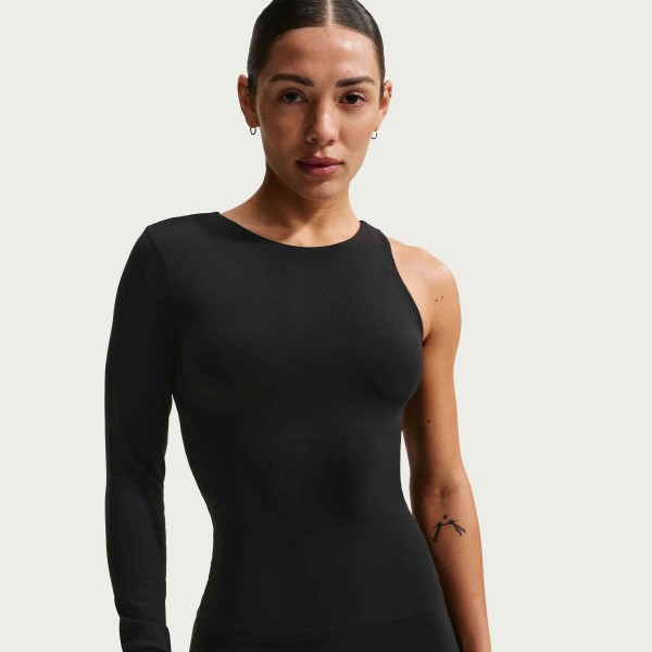 W NK DF ZENVY LS TOP CS BLACK/WHITE