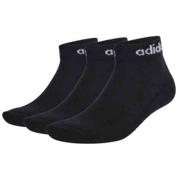 ADIDAS LINEAR ANKLE SOCKS 3 PACK BLACK/WHITE