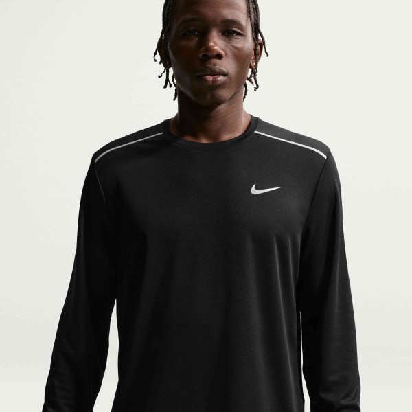 M NK DF UV MILER LS TOP BLACK